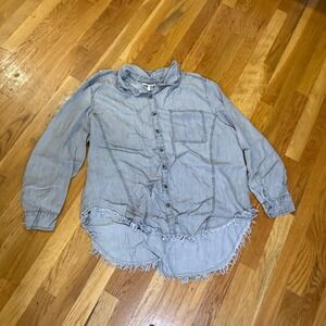 HESTER & ORCHARD Women Plus size 1X Roll Tab Sleeve Tunic‎ Top Western Country